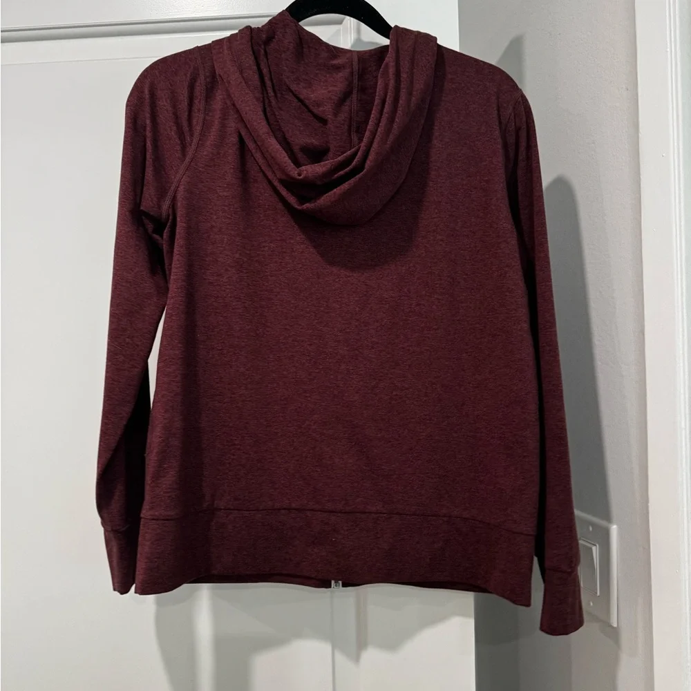 Vuori Heathered Maroon Full-Zip Hoodie with White Accents - Picture 2 of 3